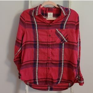 American Eagle Medium western plaid button down top